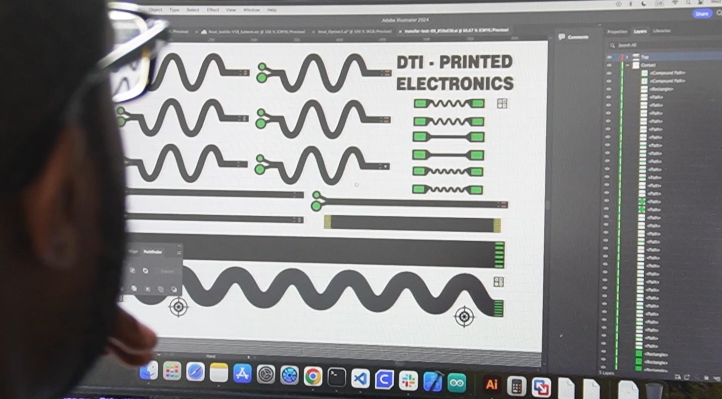 Close up on screen with electronics